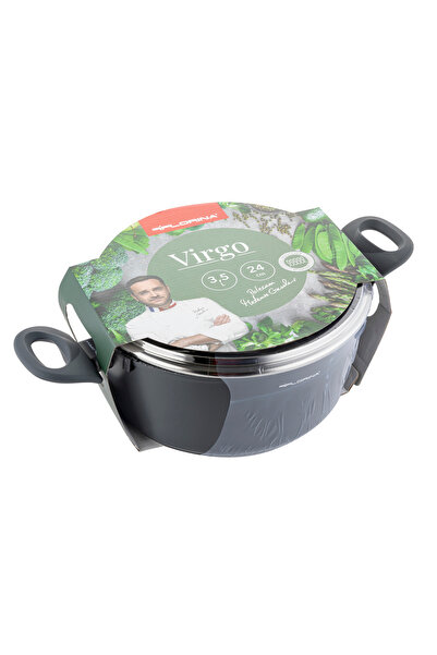 NO BRAND Oală din aluminiu antiaderentă neagră Florina Virgo 24cm 3.5L