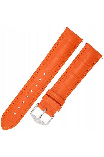 NO BRAND HIRSCH Duke L - Portocaliu - 20mm - Curea de ceas din piele
