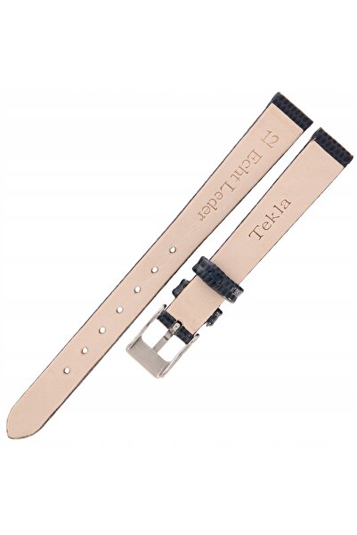 NO BRAND TEKLA J4 - 12mm - Lizard - Bleumarin - Curea de ceas din piele