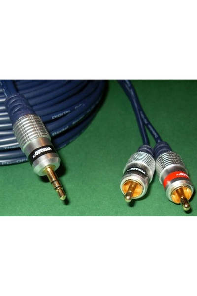 NO BRAND Cablu de calculator - Mufă jack mic 3,5 mm - 2x RCA cinch HQ aurit 1...
