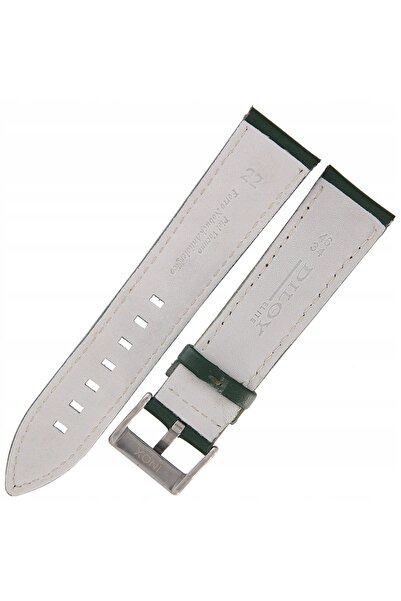 NO BRAND DILOY 330 - VERDE - 22 mm - Curea de ceas din piele cu suprafață netedă