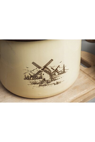 NO BRAND OALĂ EMAILATĂ ÎNALTĂ, DE CULOARE CREM, 20 CM, 2-20 WIATRAK