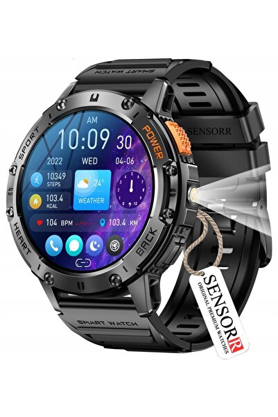SENSORR Ceas bărbătesc SMARTWATCH LANTERNĂ Tensiune arterială APELURI Reziste...