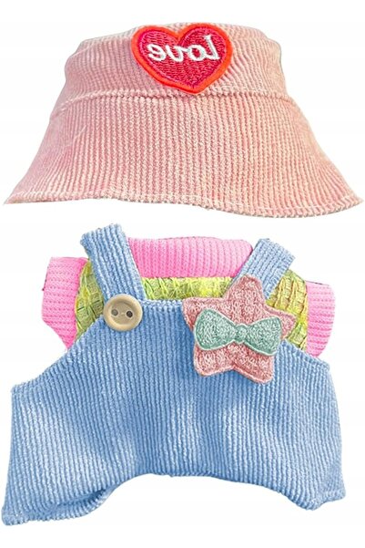 NO BRAND Set de haine albastru-ciel pentru păpușa mascotă Labubu de 17 cm: pu...