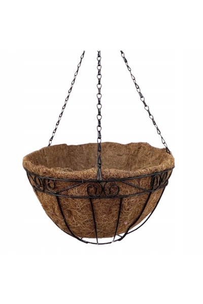 NO BRAND COș suspendat pentru flori, din metal și răchită, jardinieră suspend...