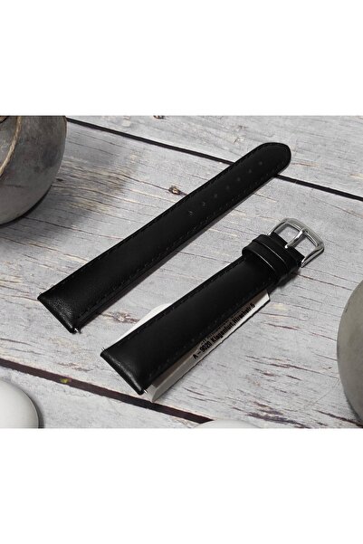 NO BRAND HIRSCH City Calf XL - 20mm - NEGRU - Curea de ceas din piele