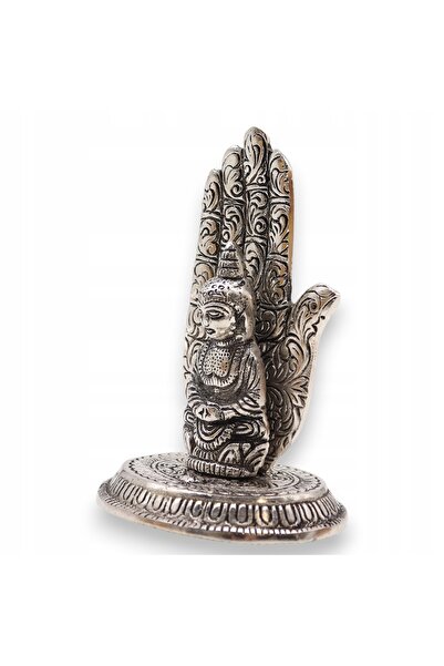 Ancient wisdom Suport din aluminiu lustruit de 13x9cm - Buddha și Mână