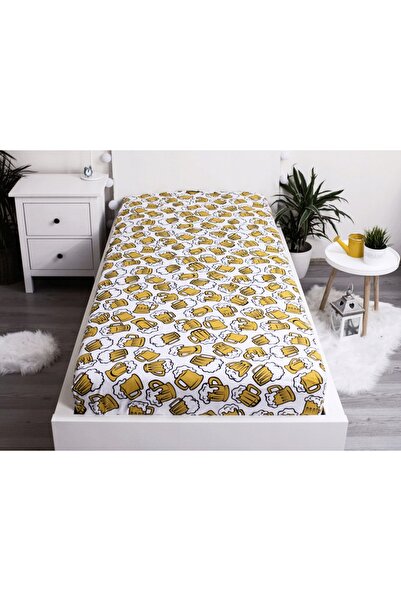 NO BRAND Cearșaf din bumbac cu elastic 90x200, bere, halbe, halbă de bere