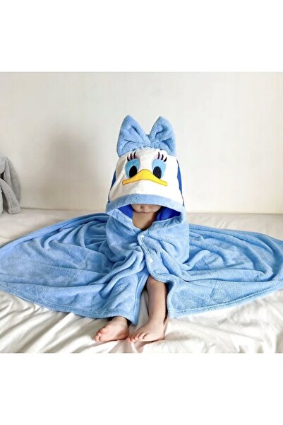 NO BRAND Prosop de baie cu glugă tip poncho pentru copii XXL Donald Duck Premium