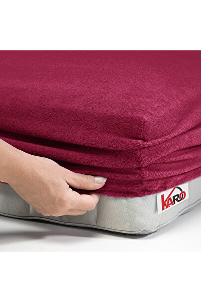 NO BRAND Cearșaf de pat din frotir cu elastic 120x200 buraczane 066 grosime 2...