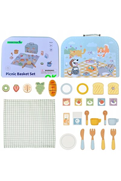 NO BRAND TOOKY TOY Set de picnic cu fructe de tăiat Set pentru micul dejun