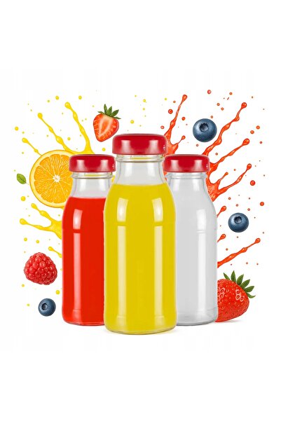 NO BRAND 50x Sticle de sticlă pentru suc, 125ml, cu capac cu filet, pentru su...