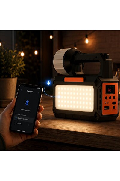 NO BRAND LAMPĂ LANTERNĂ SOLARĂ TURISTICĂ LED CAMPING RADIO PANOU BECURI BLT