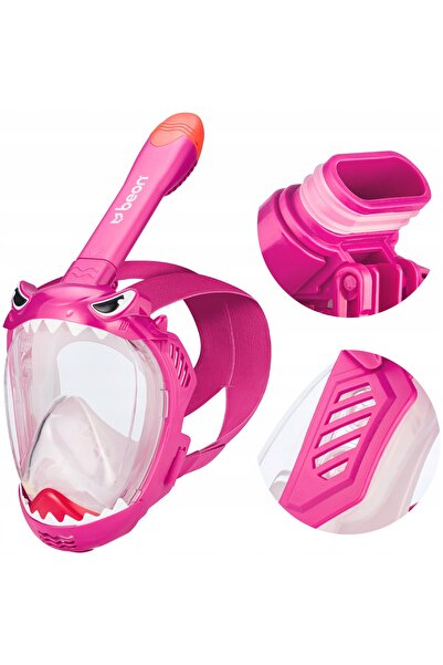 NO BRAND Mască de scufundări și snorkeling integrală pentru copii, roz