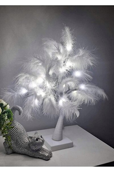 NO BRAND Lumini LED decorative pentru brad cu pene, albe, cu lumină rece.