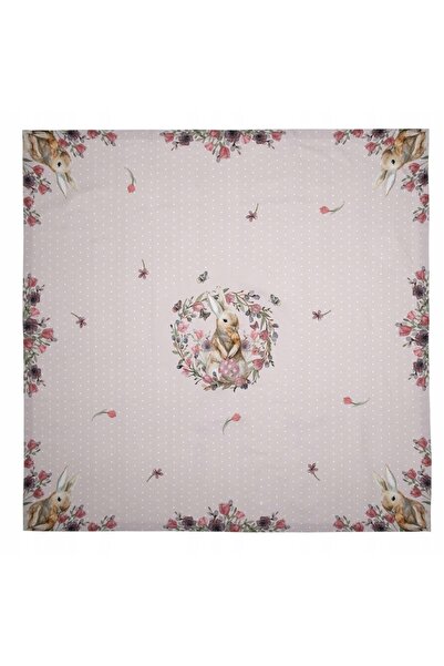 NO BRAND Față de masă din bumbac cu iepure 100 x 100 cm