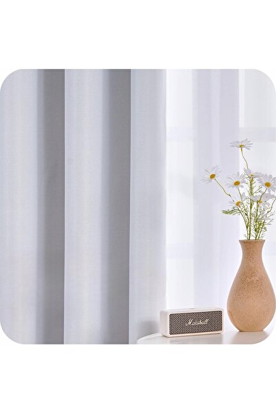 NO BRAND MRTREES Draperii opace cu bandă de înfășurare 245x140 cm Alb 2 bucăți