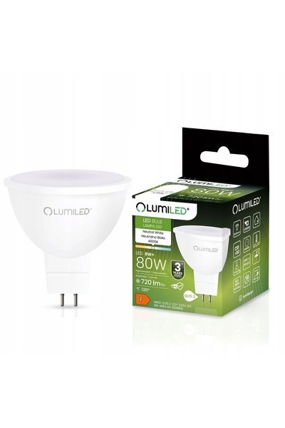 NO BRAND 10x Bec LED GU5.3 MR16 8W = 80W 720lm 4000K Neutru 120 °   12V LUMILED