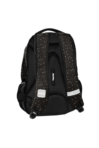 NO BRAND Rucsac școlar pentru fete, negru, cu buline, pentru clasele 4–8