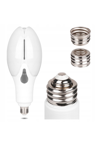 NO BRAND Bec LED E27 E40 60W 4000K 7200lm NEUTRAL 105mm + adaptor E40