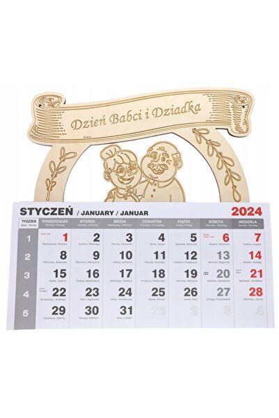 NO BRAND Calendar din lemn. Cadou super pentru Ziua Bunicii și a Bunicilor.