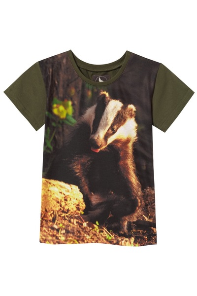 NO BRAND TRICOU PENTRU COPII WADERA VERDE CU BORSUC -122/128