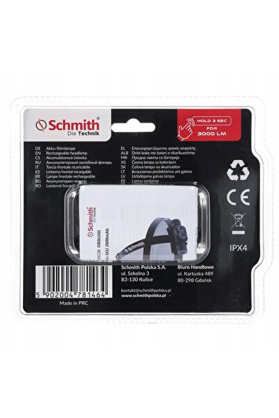 NO BRAND SCHMITH Lanternă frontală cu baterie reîncărcabilă, 3000 lm, 2600 mA...