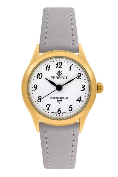 PERFECT Ceas clasic de damă, auriu-gri, LXC009G-32, 27 mm