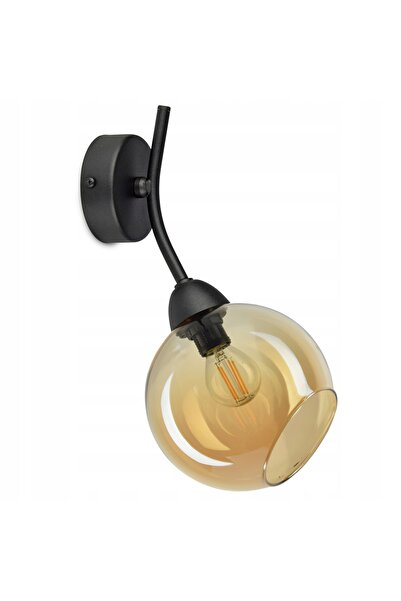 NO BRAND Aplică de perete cu glob de sticlă, culoare miere, LED E14