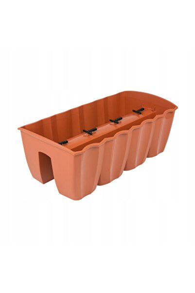 Prosperplast 3 x Jardinieră tip cutie pentru balustradă CROWN 58x28 h20 - Ter...