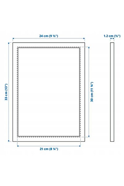 NO BRAND IKEA FISKBO ramă format A4 21x30 gri-verde clasic COMPLET x3