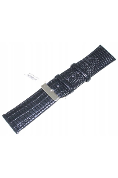 NO BRAND Curea de ceas din piele neagră 24 mm JVD R15101