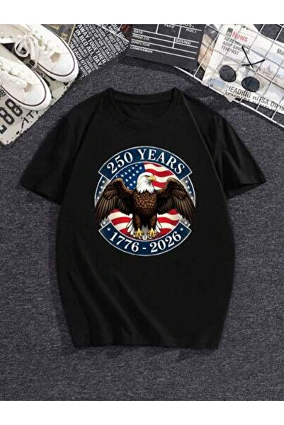 25W Casual Patriotic Top For Men Women, Vintage American Flag And Eagle Print...