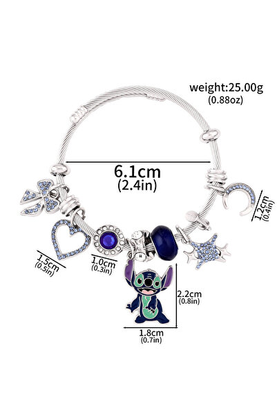 Choice1 B00228-01 Disney Stitch And Angel Bracelet Star And Stitch Cartoon Ch...