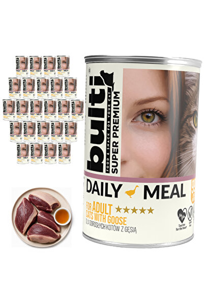 Bulti Hrană umedă zilnică pentru pisici adulte, cu gâscă, la conservă, 24x400g