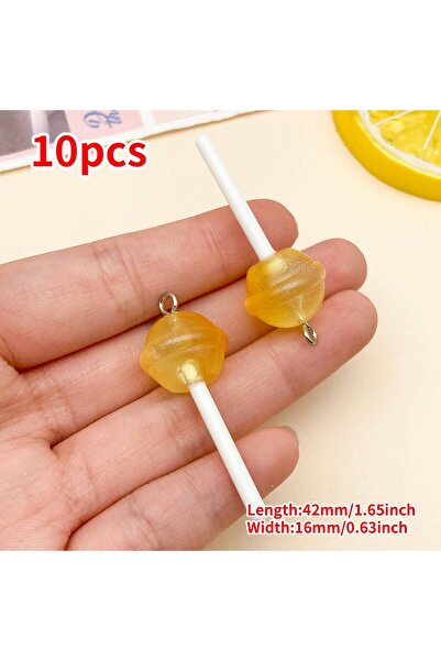 choice2 24174-10pcs 10pcs Mix Color Star Round Heart Lollipop Charms DIY 3D K...