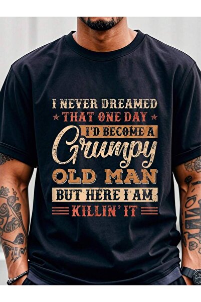 kai22 Funny Grumpy Old Man T-Shirt, Humorous Slogan Graphic Tee, Casual Short...