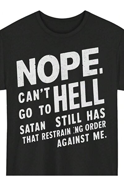 21JNRY "No, I Won't Go To Hell" Men's T-Shirt, Avant-Garde Humorous Statement...