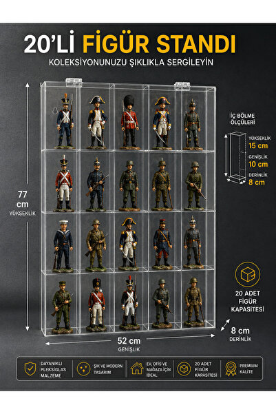 MAZERONREKLAM 20 Lİ PLEKSİ FİGUR STANDI Lego Standı, Kurşun Asker Standı