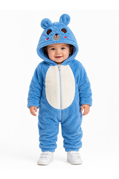 Chicsy Baby Girl Boy Baby Welsoft Plush Jumpsuit Hooded Zippered Winter Baby ...