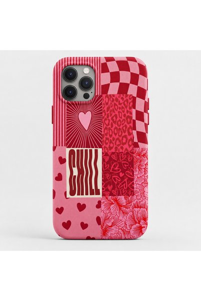 Mobildizayn iPhone 15 PRO Uyumlu Desenli Pembe Lansman Telefon Kılıfı K221