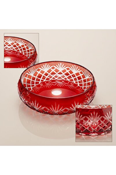 AKDEN STORE Kristal Dekor El İşçiliği Nilüfer Cam Kase - Sunum Kasesi - 28CM
