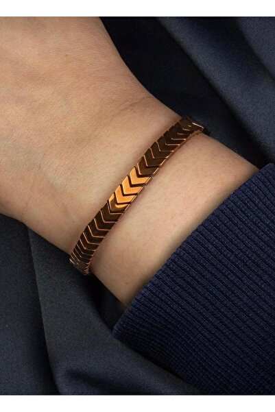 Luba Hematite Stone Arrow Pattern Men's Bracelet + Copper Brown Gift Boxed