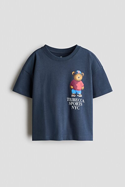 H&M Pamuklu ve Baskılı Tişört
