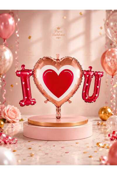 Parti Dükkanı I Love You Foil Balloon 80X62 cm Helium Compatible I Love You R...