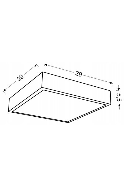 NO BRAND Plafonieră LED pătrată din sticlă albă 16W 4000K 29x29cm Lux Candell...