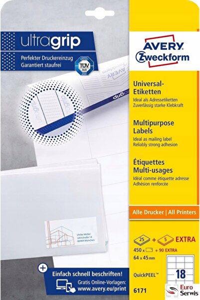 NO BRAND Etichete universale Avery 64x45mm 30 coli