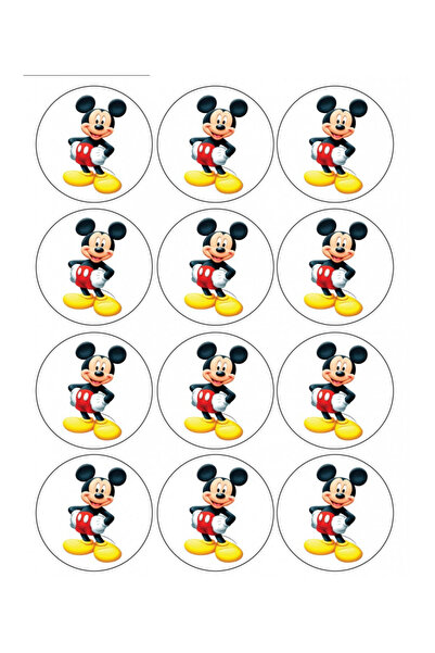 pasta baskı atölyesi Mickey mouse temalı yenilebilir kurabiye ve cupcake üstü...