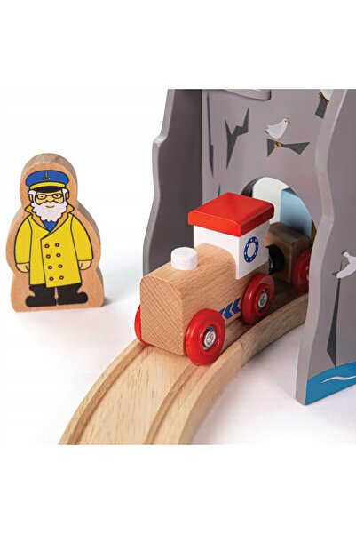 BIGJIGS Toys Tunel cu patru căi cu felinar Bigjigs Rail 3+