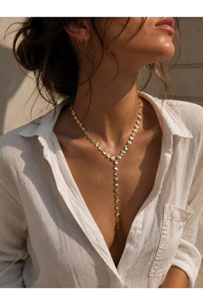 House Of Glix Bohemian Y-Shaped Oval Stamp-Shaped Trend Design Necklace